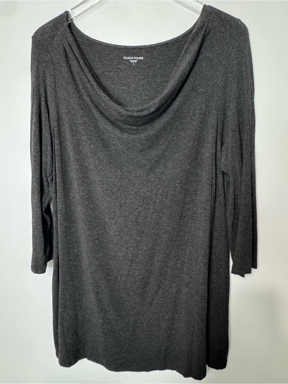 Eileen Fisher drape neck tunic top size large 2260